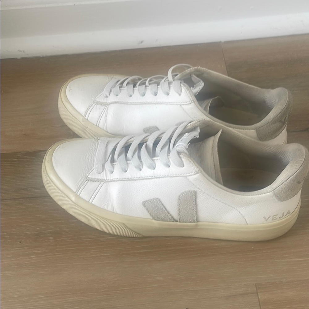 Veja White and Gray Casual Sneakers
